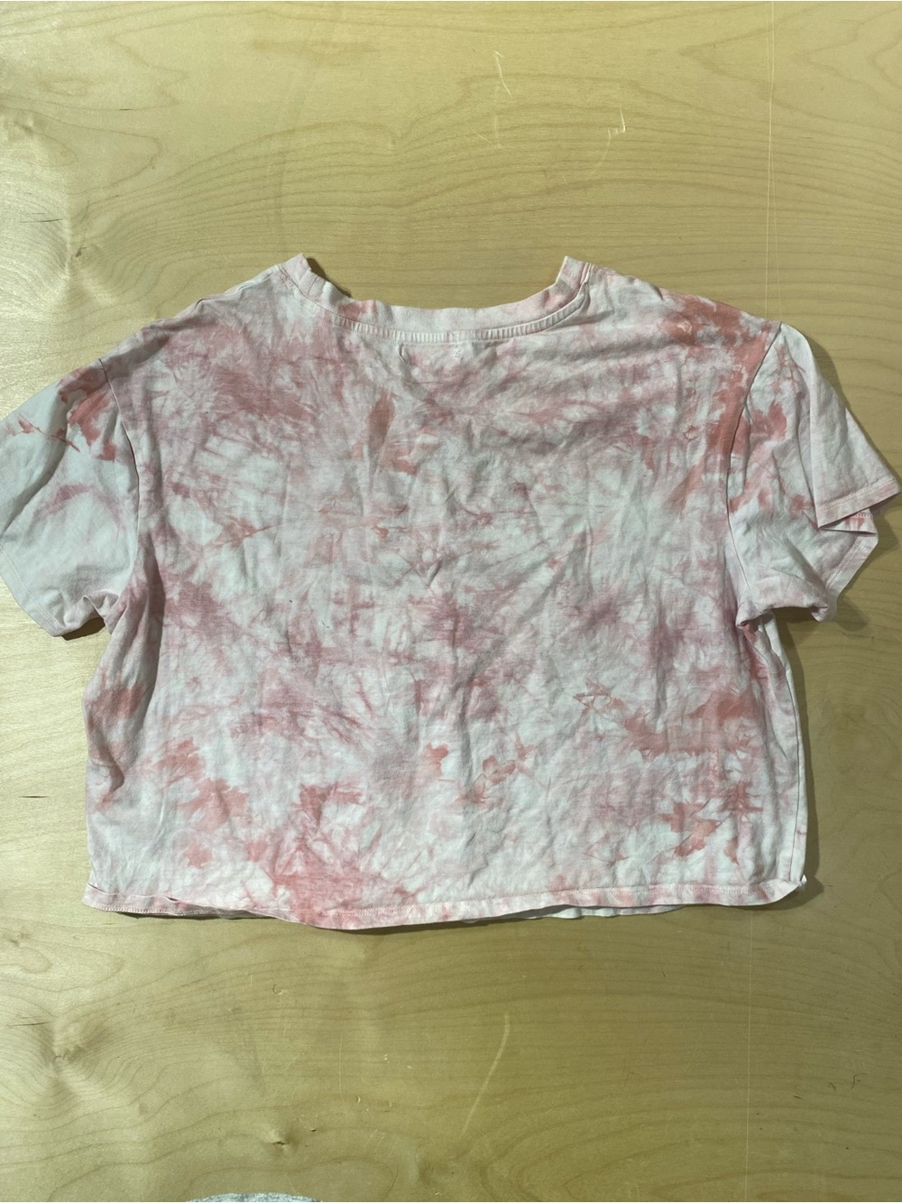 No Comment Plus Miami Tie-Dye Cropped Tee in Pink 1X (SO) - Picture 5 of 7